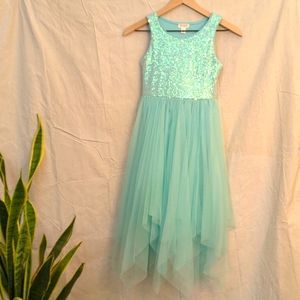 Cat and Jack Aquamarine Dress with Sequins Size M